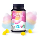 Кальций плюс витамин D3 " Livs" со вкусом сахарной ваты фруктов и ягод (БАД) пастилки жеват фл N60x1 Maya food i ИЗР 