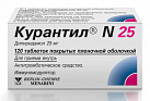 Курантил N25 тб п/плен об 25мг фл пач карт N120x1 Берлин-Фарма РОС 