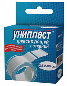 Лейкопластырь "Унипласт" на нетканой основе (гипоаллерг пластырь) 2.5см*500см рулон/короб карт N1x1 Верофарм/Воронеж РОС 