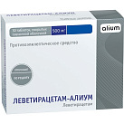 Леветирацетам-Алиум тб п/плен об 500мг уп конт яч пач N10x3 Алиум РОС 
