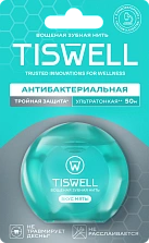Зубная нить "Tiswell" вощеная Мята 50м №1 